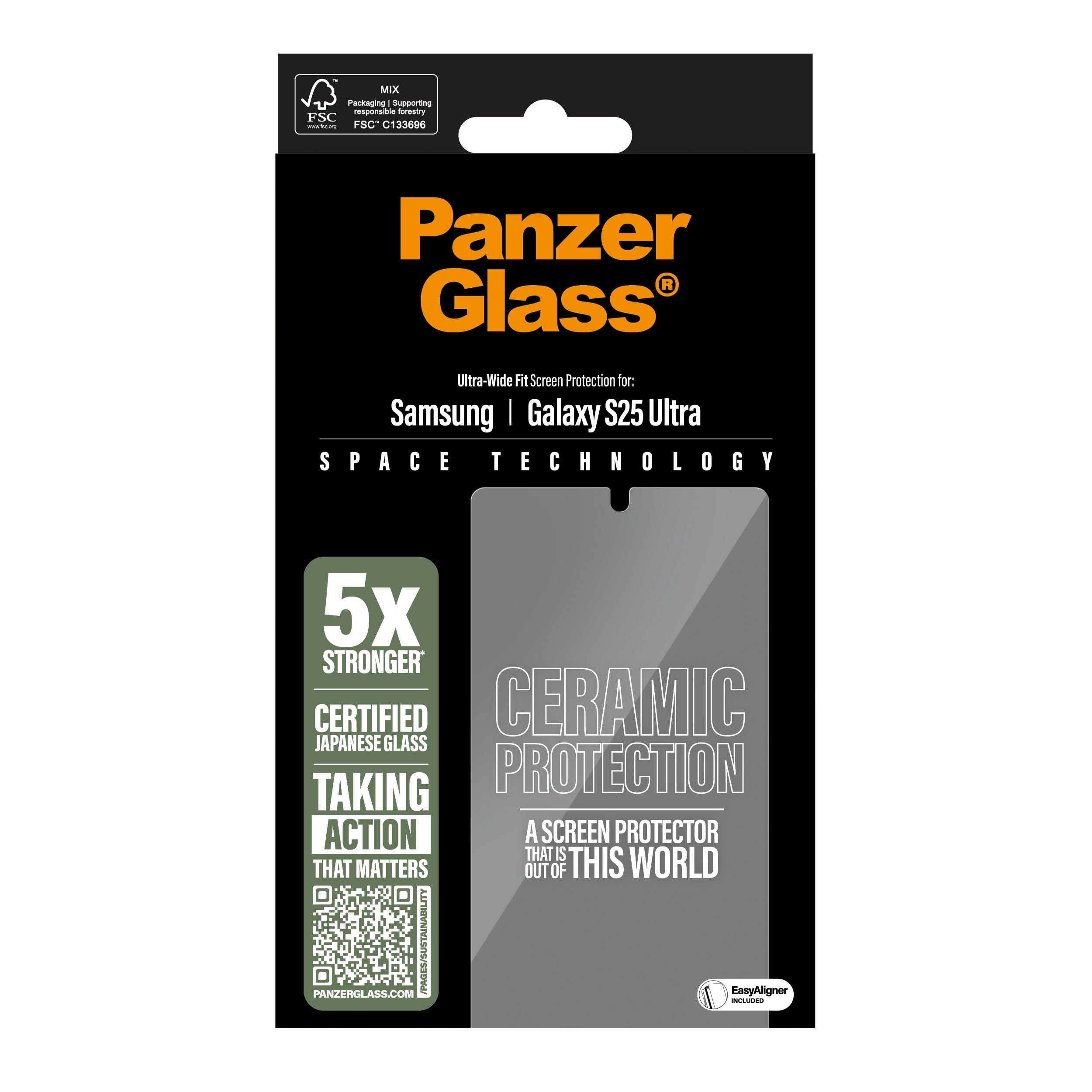 PanzerGlass ® Ceramic Screen Protector Samsung Galaxy S25 Ultra | Ultra-Wide Fit w. EasyAligner Protection d'écran transparent 1 pièce(s)