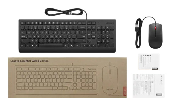 Lenovo 4X31R64409 clavier Souris incluse Universel USB Danois Noir