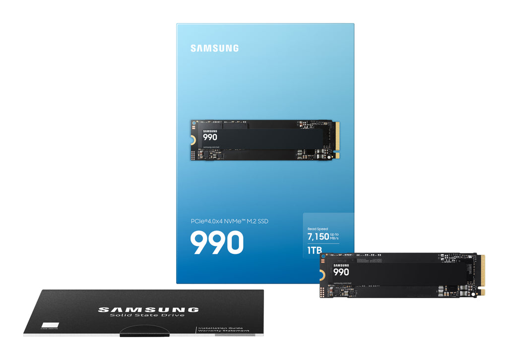 Samsung 990 Basic SSD 1To M.2 NVMe PCIe 4.0, Lecture jusqu'à 7150 Mo/s, Écriture jusqu'à 6450 Mo/s