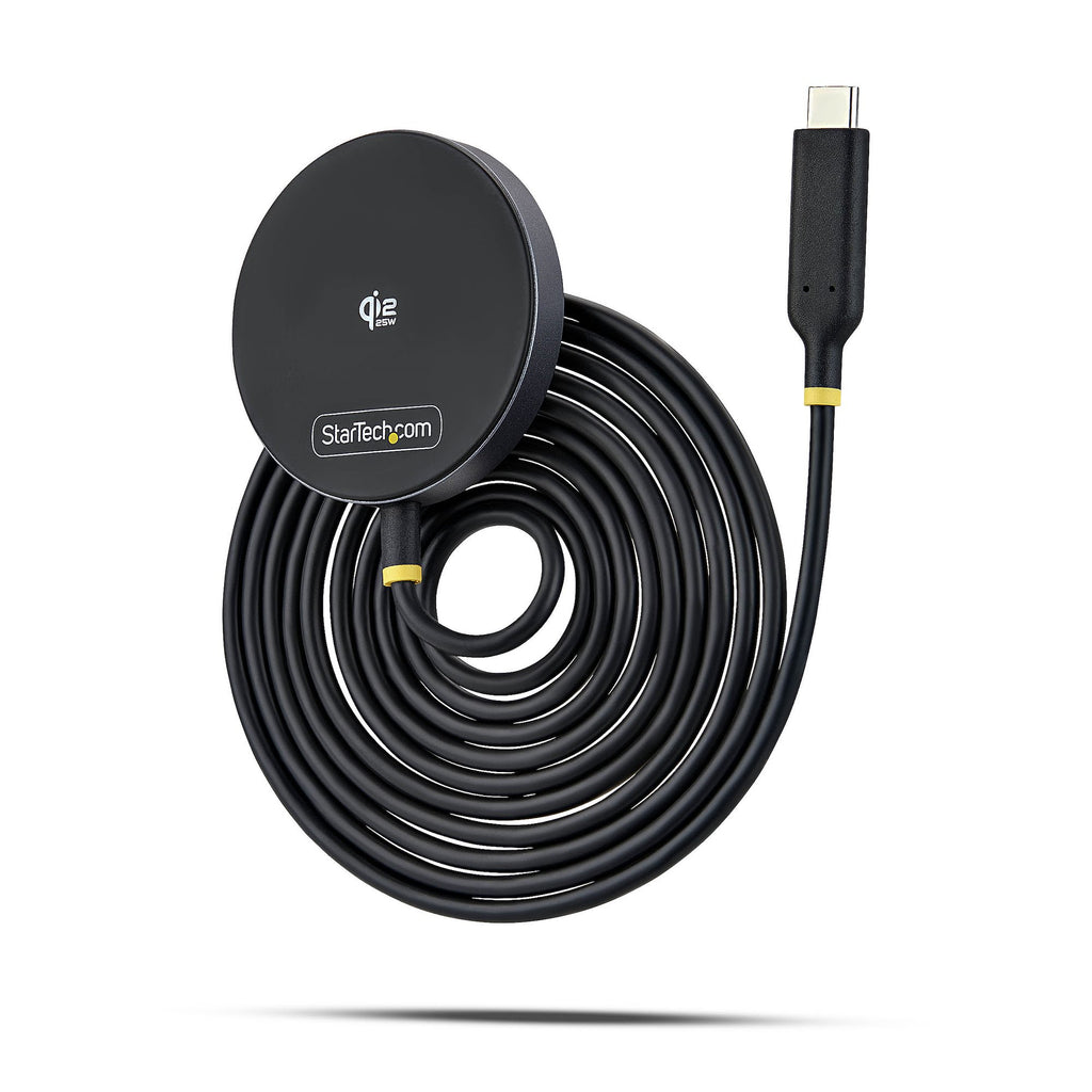 StarTech.com Pad de Charge Sans Fil Magnétique Qi2.2 25W Certifié avec Câble USB-C Intégré 6,6pi (2m), Compatible MagSaf