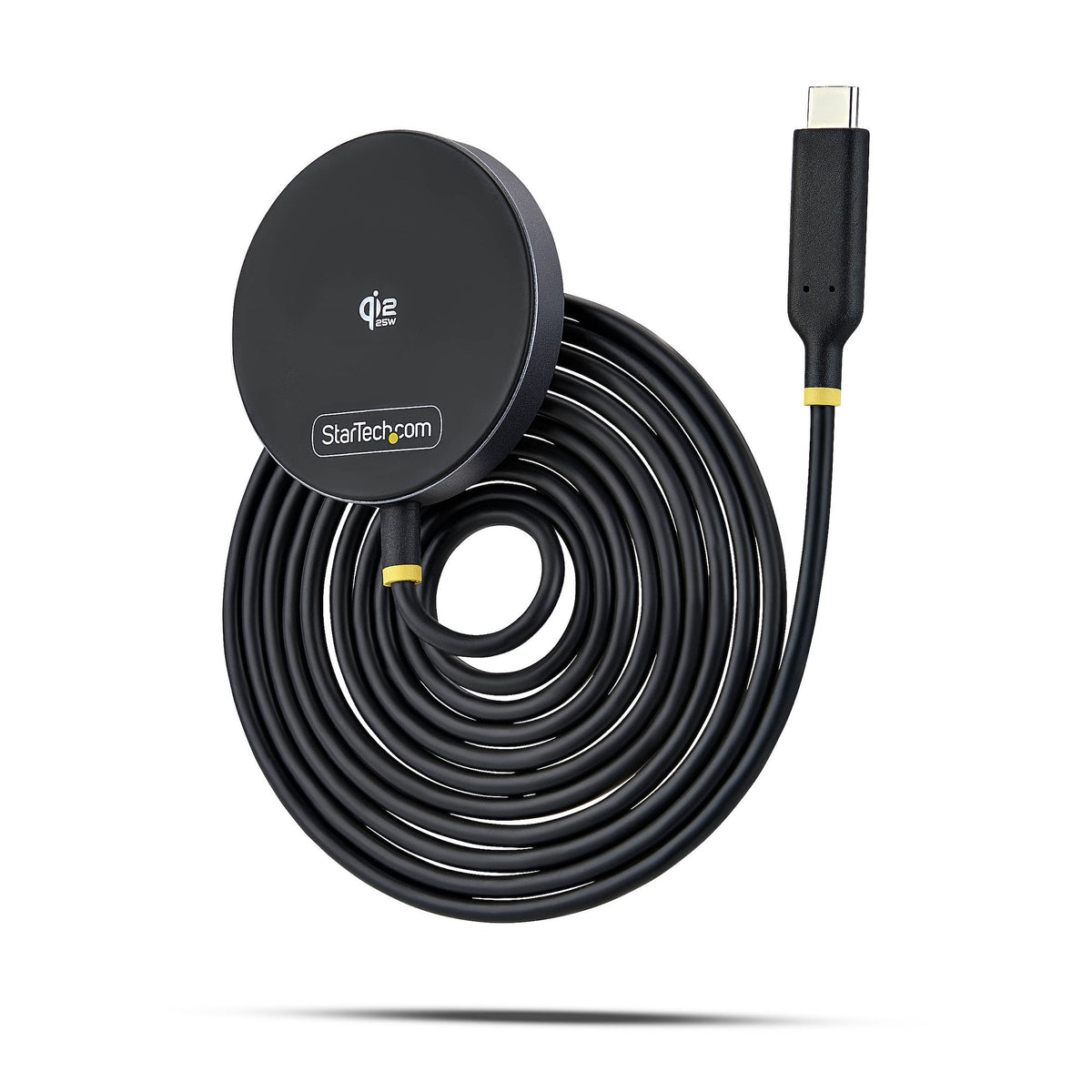 StarTech.com Pad de Charge Sans Fil Magnétique Qi2.2 25W Certifié avec Câble USB-C Intégré 6,6pi (2m), Compatible MagSaf