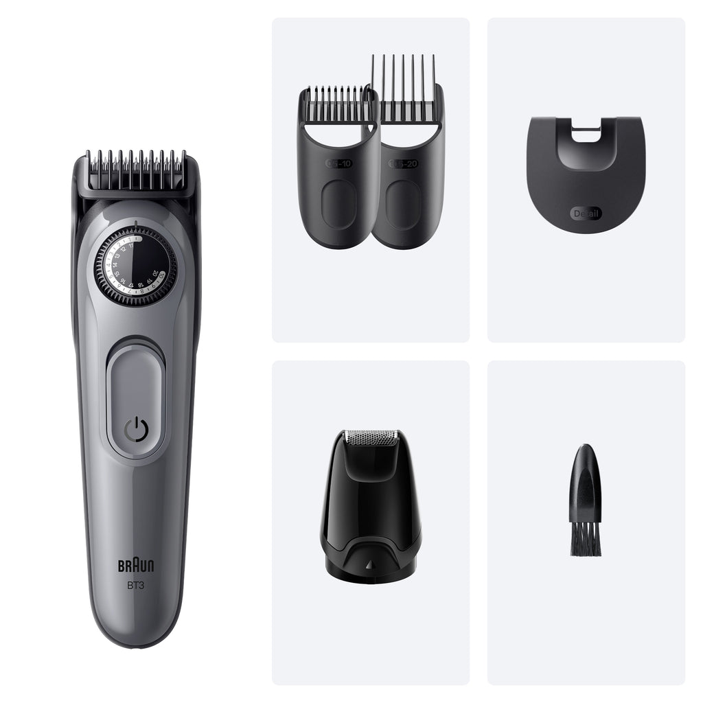 Braun BeardTrimmer 3 80789789 Tondeuse à Barbe AC/Batterie, Noir