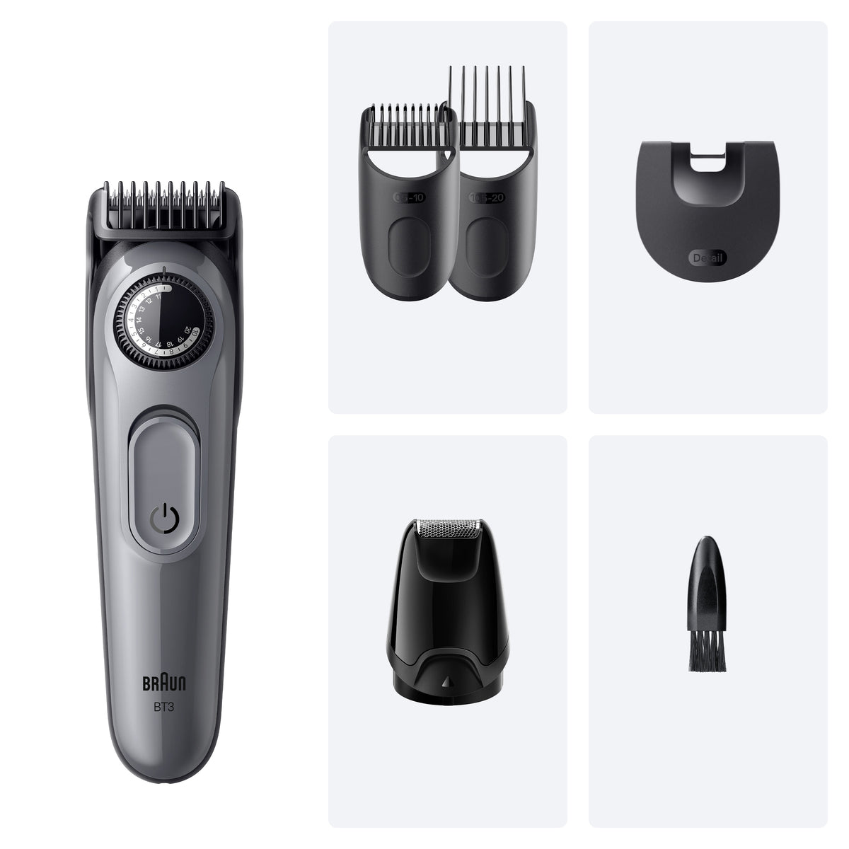 Braun BeardTrimmer 3 80789789 Tondeuse à Barbe AC/Batterie, Noir