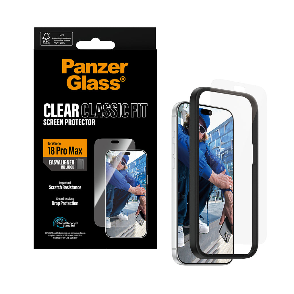 PanzerGlass ® Screen Protector iPhone 2026 Pro Max | Classic fit w. EasyAligner Protection d'écran transparent 1 pièce(s