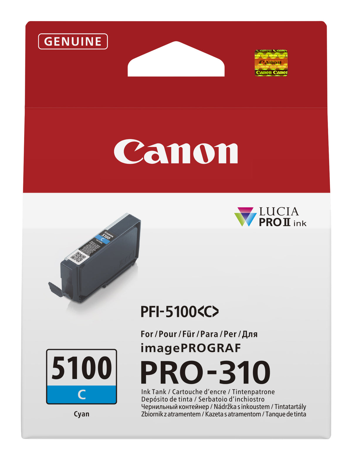 Canon PFI-5100 C Cartouche d'Encre Originale, Cyan