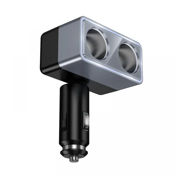 Hoco Cigarette Lighter Z65, 240W, 2 Outputs, Grey