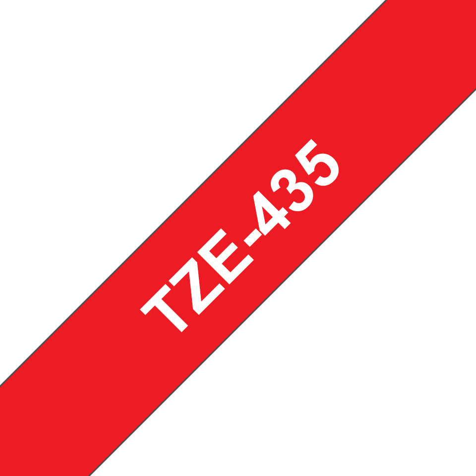 Brother TZE-435 ruban d'étiquette Blanc sur rouge