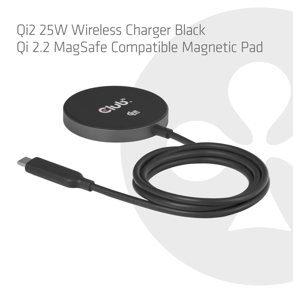 CLUB3D CAC-3027 chargeur d'appareils mobiles Smartphone, Universel Noir CC Recharge sans fil Charge rapide Intérieure