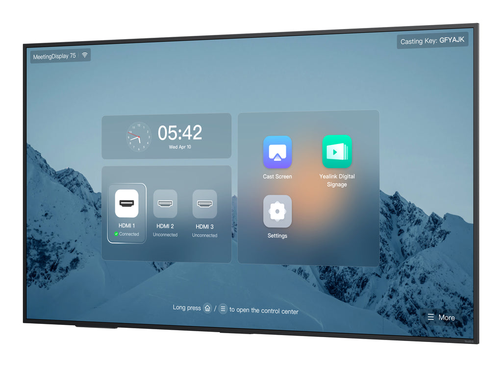 Yealink MD75 Écran 75 pouces 4K UHD 3840x2160 500 Nits pour Système MTR - vue 3