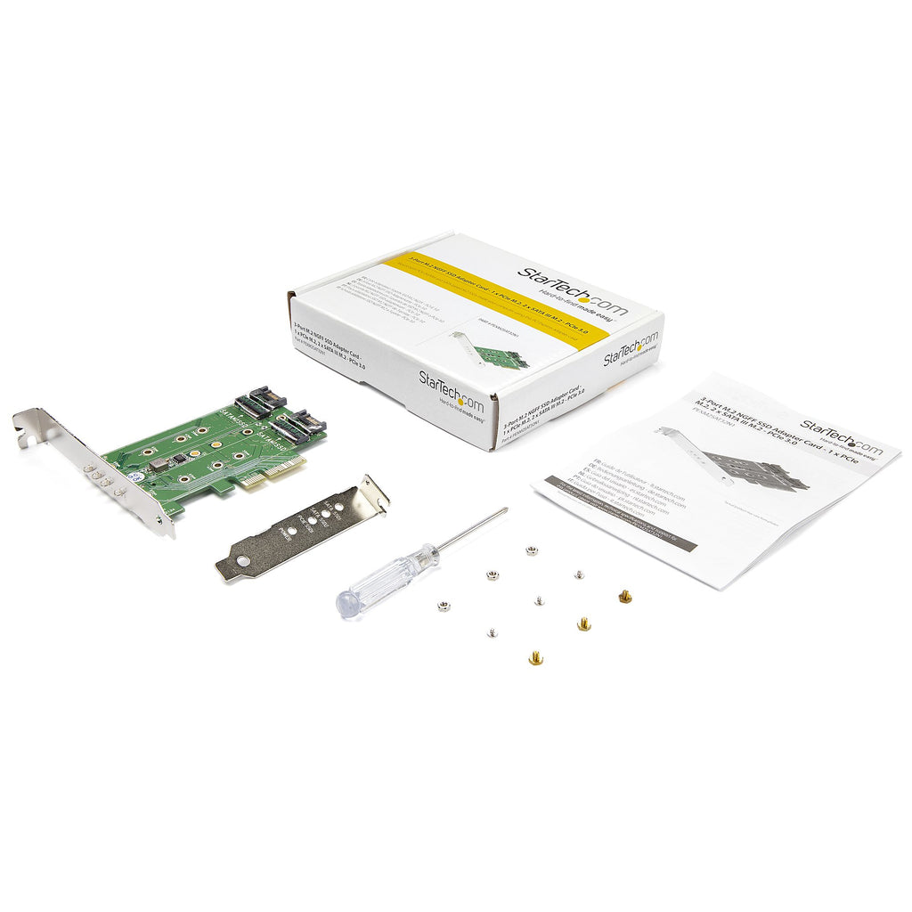 StarTech.com Adaptateur SSD M.2 NGFF à 3 ports, 1x M.2 PCIe NVMe et 2x M.2 SATA III, PCIe 3.0
