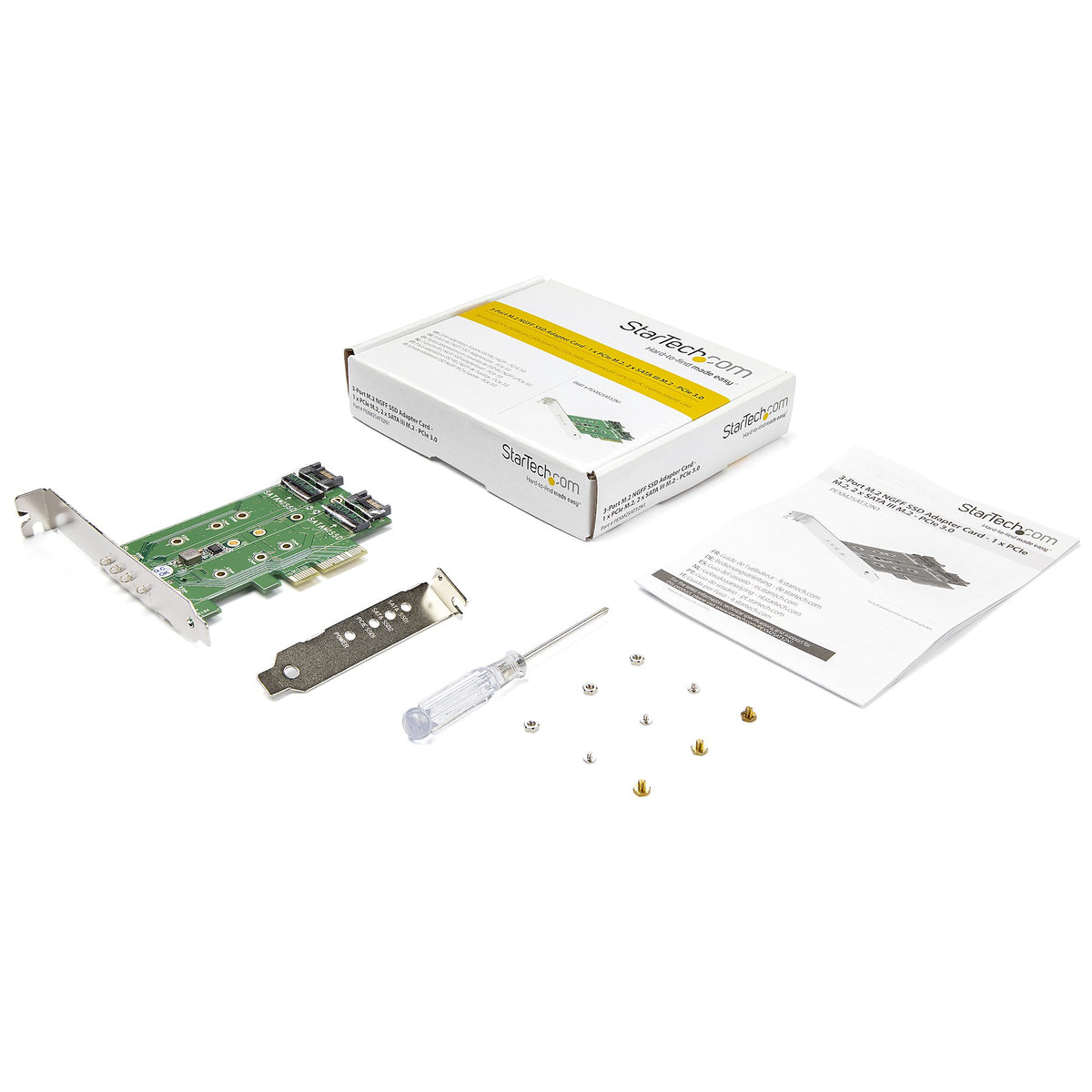 StarTech.com Adaptateur SSD M.2 NGFF à 3 ports, 1x M.2 PCIe NVMe et 2x M.2 SATA III, PCIe 3.0