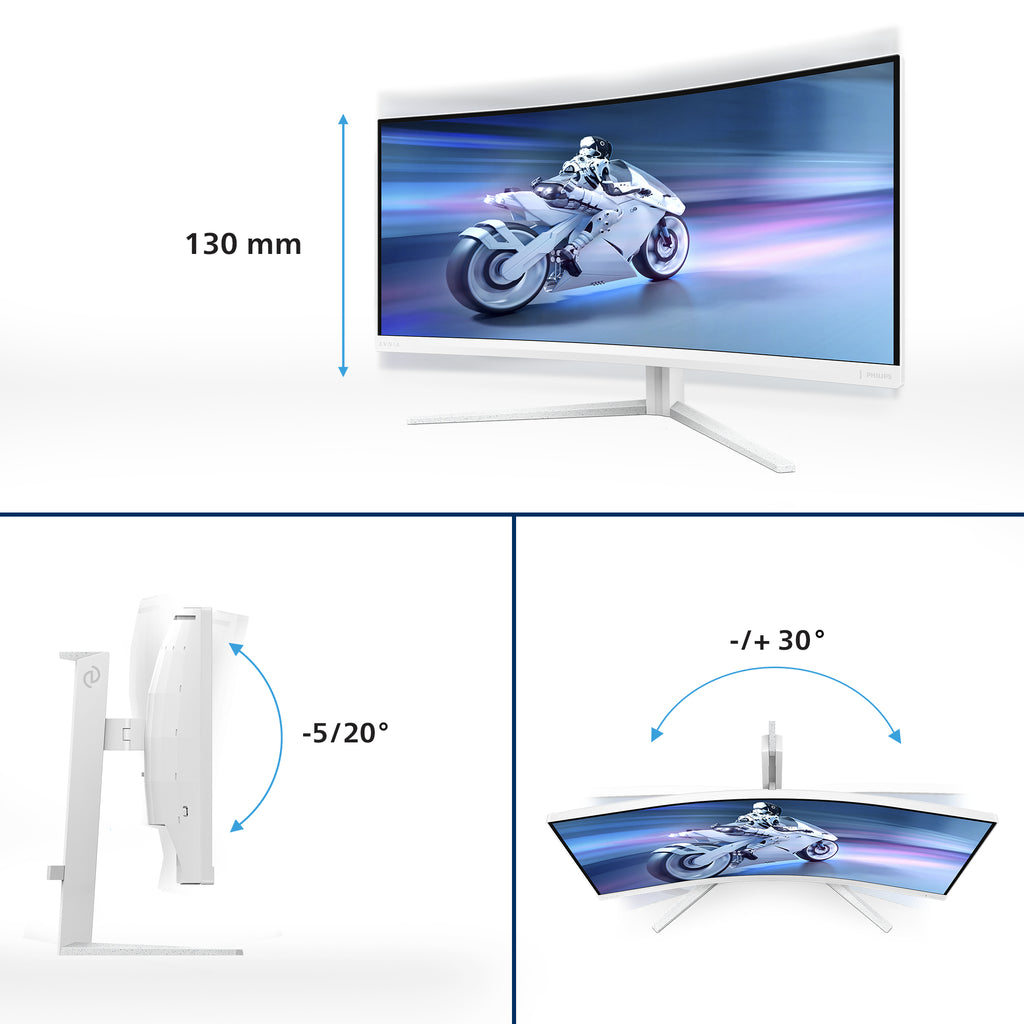 Philips Evnia 5000 34M2C5501A/00 écran plat de PC 86,4 cm (34") 3440 x 1440 pixels Wide Quad HD LCD Blanc