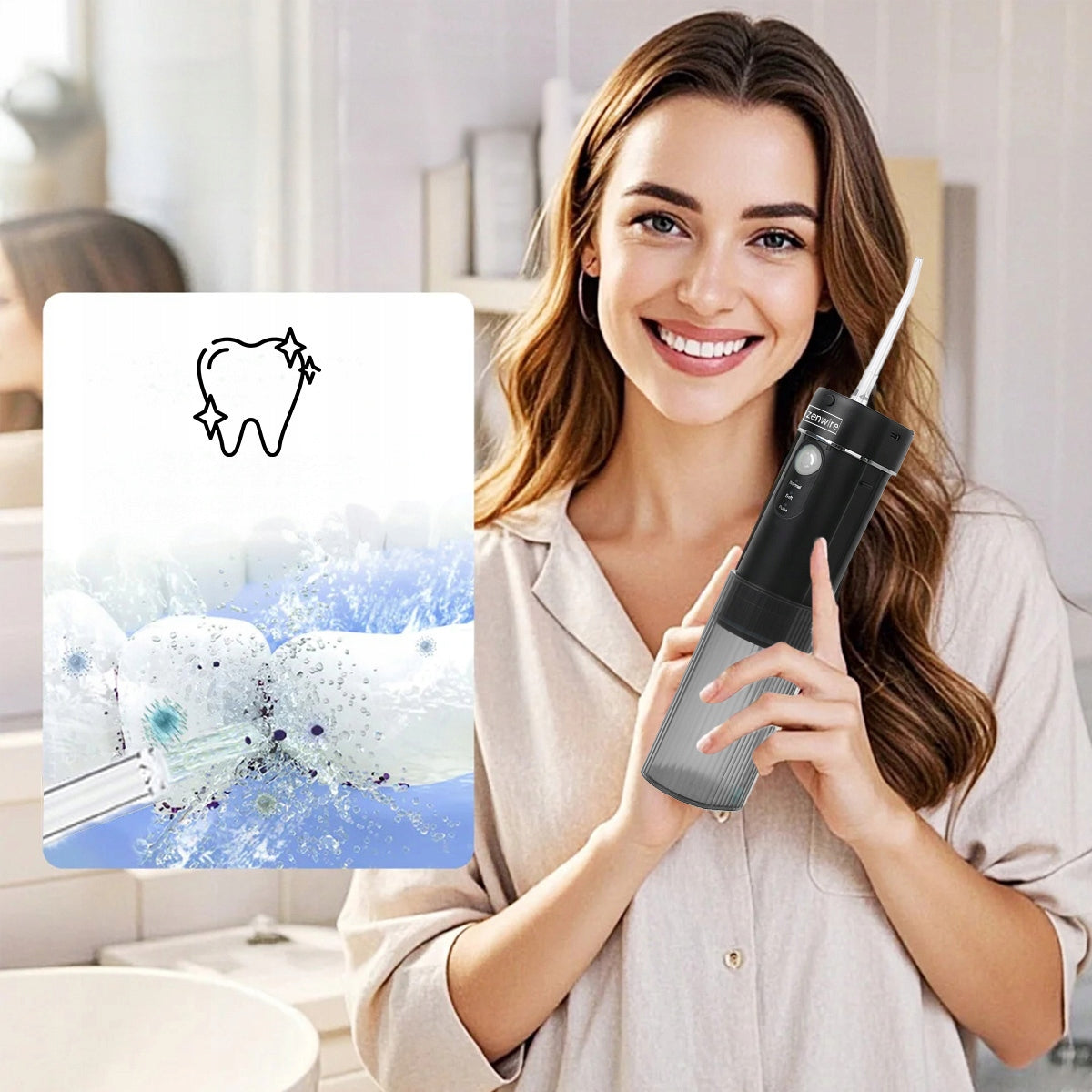 Irrigateur dentaire portable sans fil pour l'hygiène bucco-dentaire, modèle de voyage Zenwire WF309