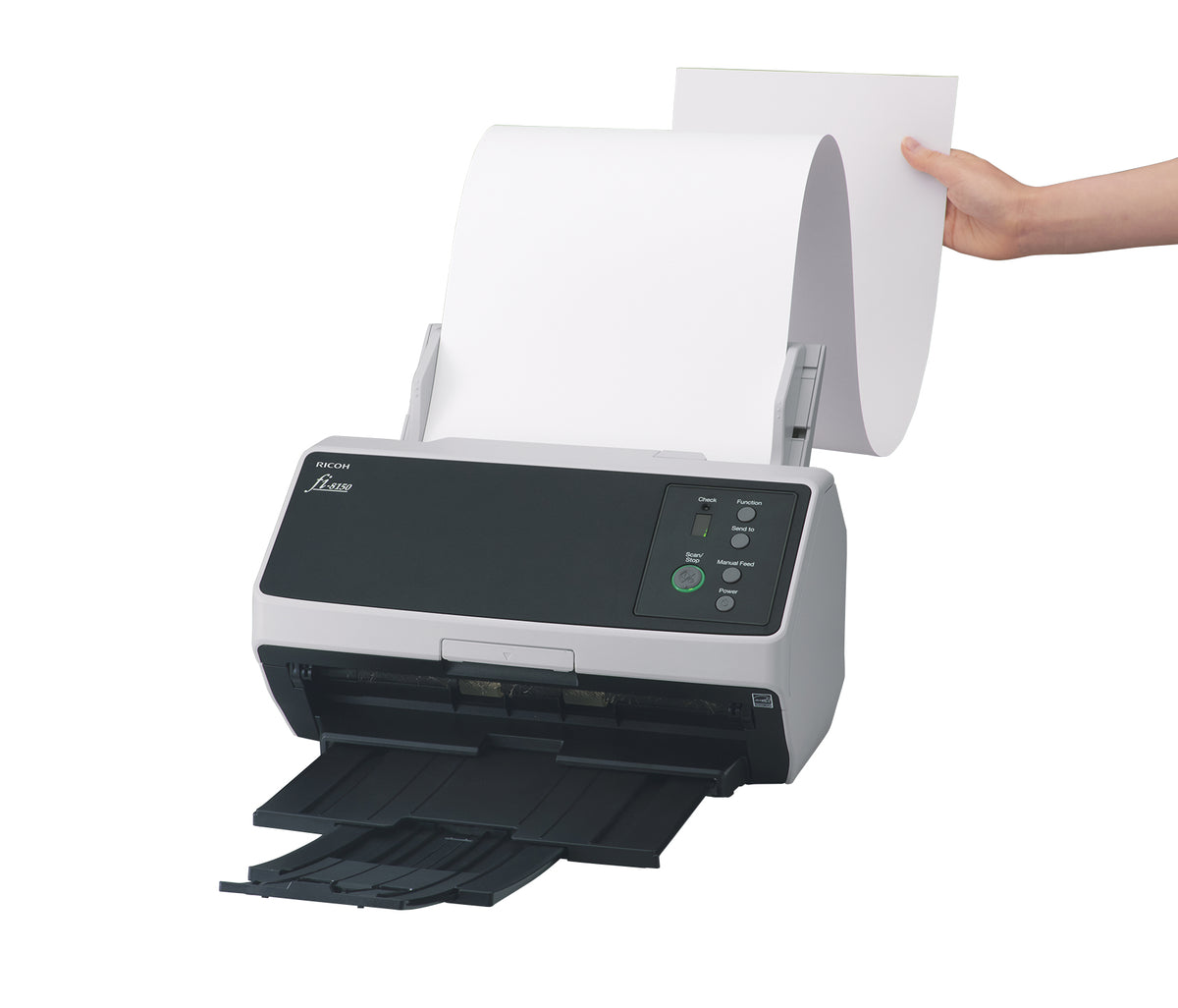 Ricoh FI-8150 Scanner avec Chargeur Automatique de Documents (ADF) et Manuel, 600 x 600 DPI, A4, Noir et Gris