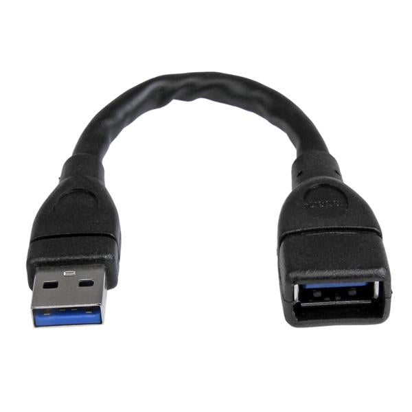 StarTech.com Câble d'extension USB 3.0 15cm, Rallonge USB A Mâle vers Femelle, Noir