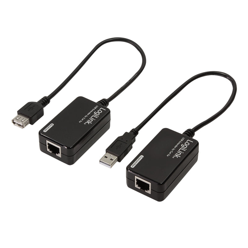 LogiLink Line Extender USB via CAT5/6, Carte et Adaptateur d'Interfaces, Noir