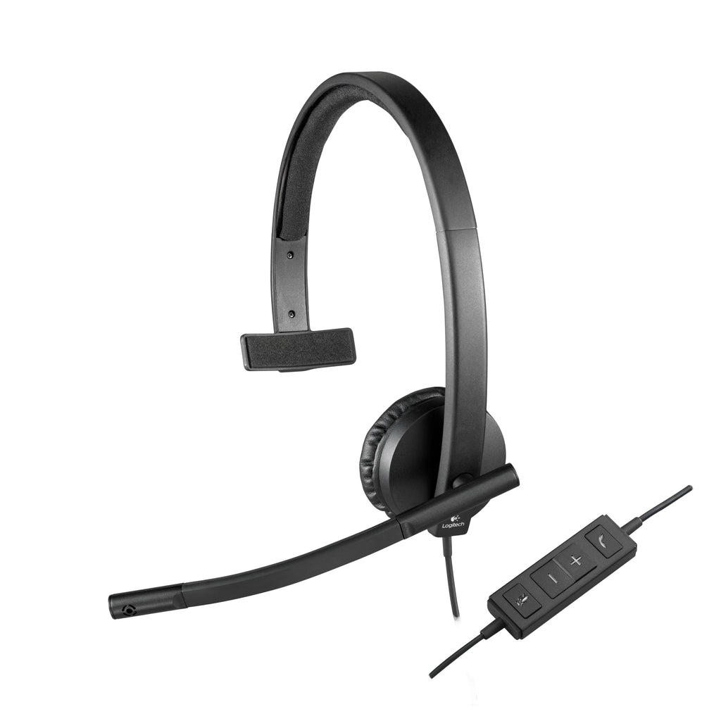 Logitech USB Headset H570e Kablet Høretelefoner Sort