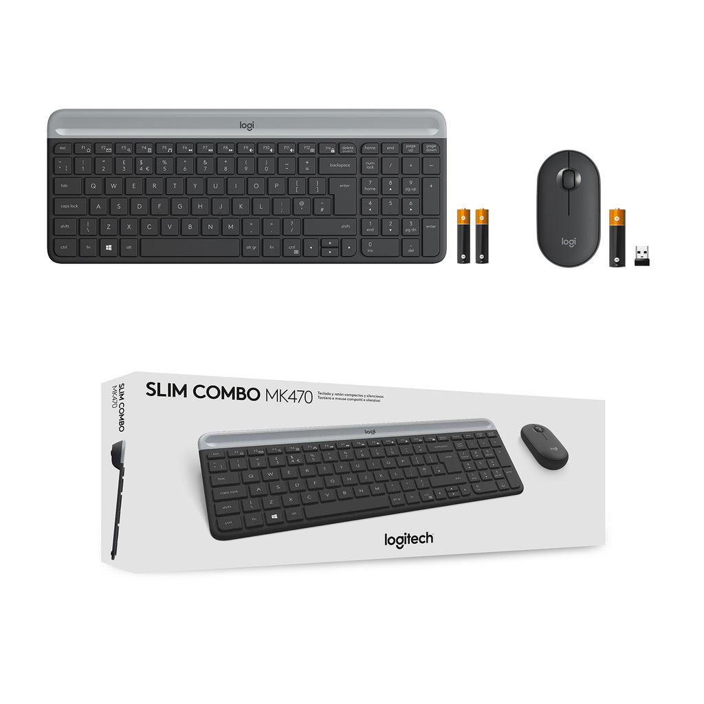 Logitech Slim Wireless Combo MK470 Ensemble Clavier et Souris Sans Fil US International