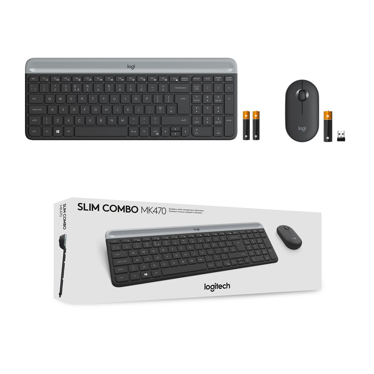 Logitech Slim Wireless Combo MK470 Ensemble Clavier et Souris Sans Fil US International