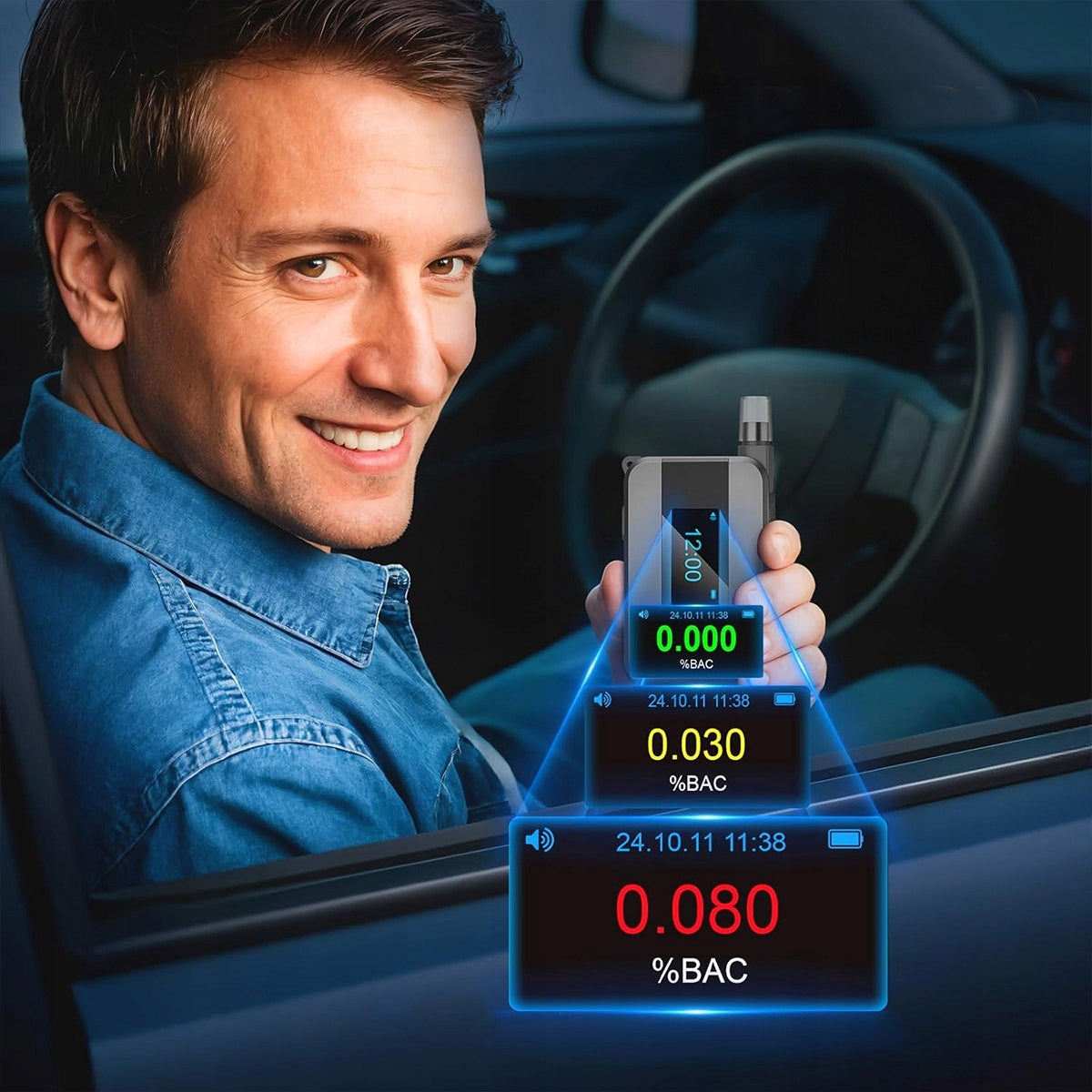 Alcootest électrochimique de police AI sans embout, modèle professionnel, 6 embouts  Zenwire D1000