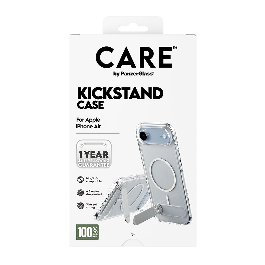PanzerGlass CARE™ by ® Kickstand Case Transparent w. MagSafe iPhone Air coque de protection pour téléphones portables Housse
