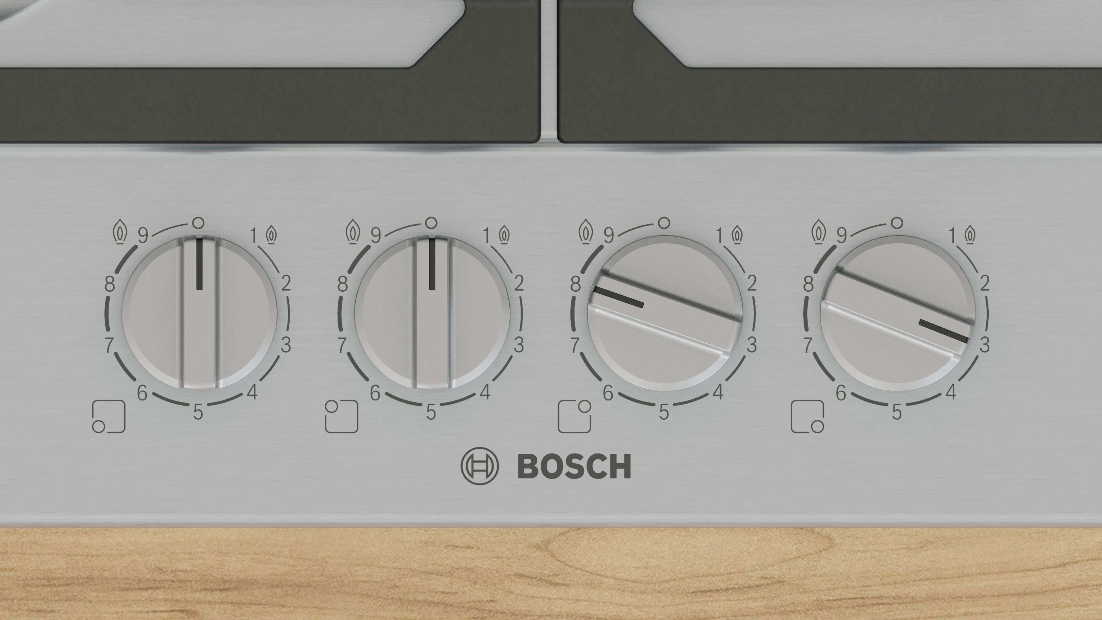 Bosch Bosch Serie 6 PCH6A5I90 plaque Acier inoxydable Intégré 60 cm Gaz 4 zone(s)