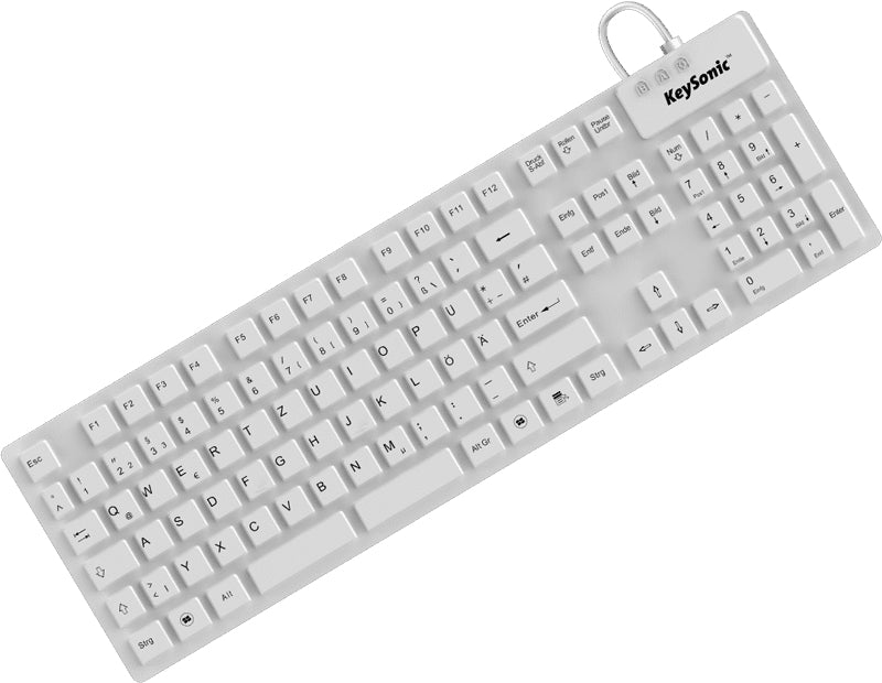 KeySonic KSK-8030 IN (DE) white clavier Industriel USB QWERTZ Allemand Blanc