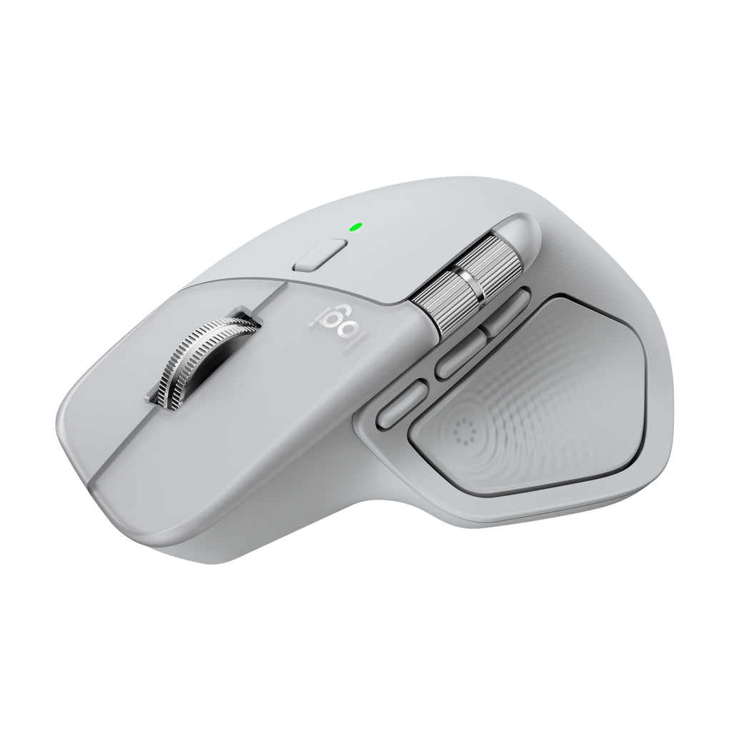 Logitech MX Master 4, ratón inalámbrico ergonómico con respuesta háptica avanzada, desplazamiento ultrarrápido, carga USB-C, Bluetooth, Windows, macOS gris claro