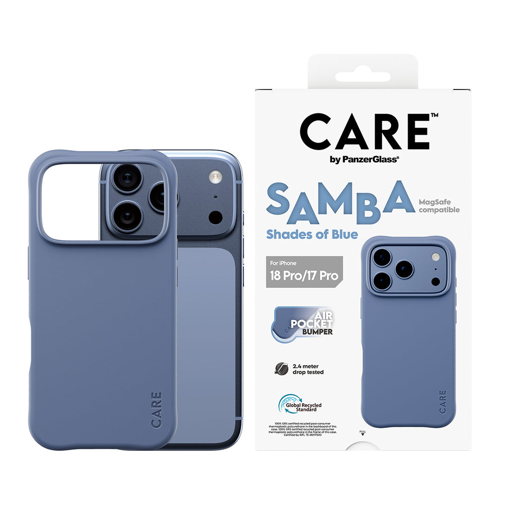 PanzerGlass CARE™ by ® Samba Case Shades of Blue w. MagSafe iPhone 2026 Pro | 17 Pro coque de protection pour téléphones