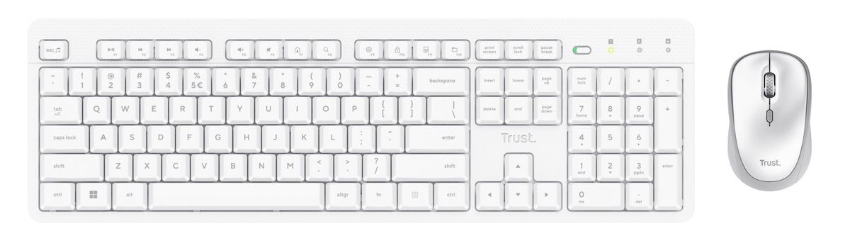 Trust Ody II clavier Souris incluse maison/bureau RF sans fil QWERTY Anglais américain Blanc