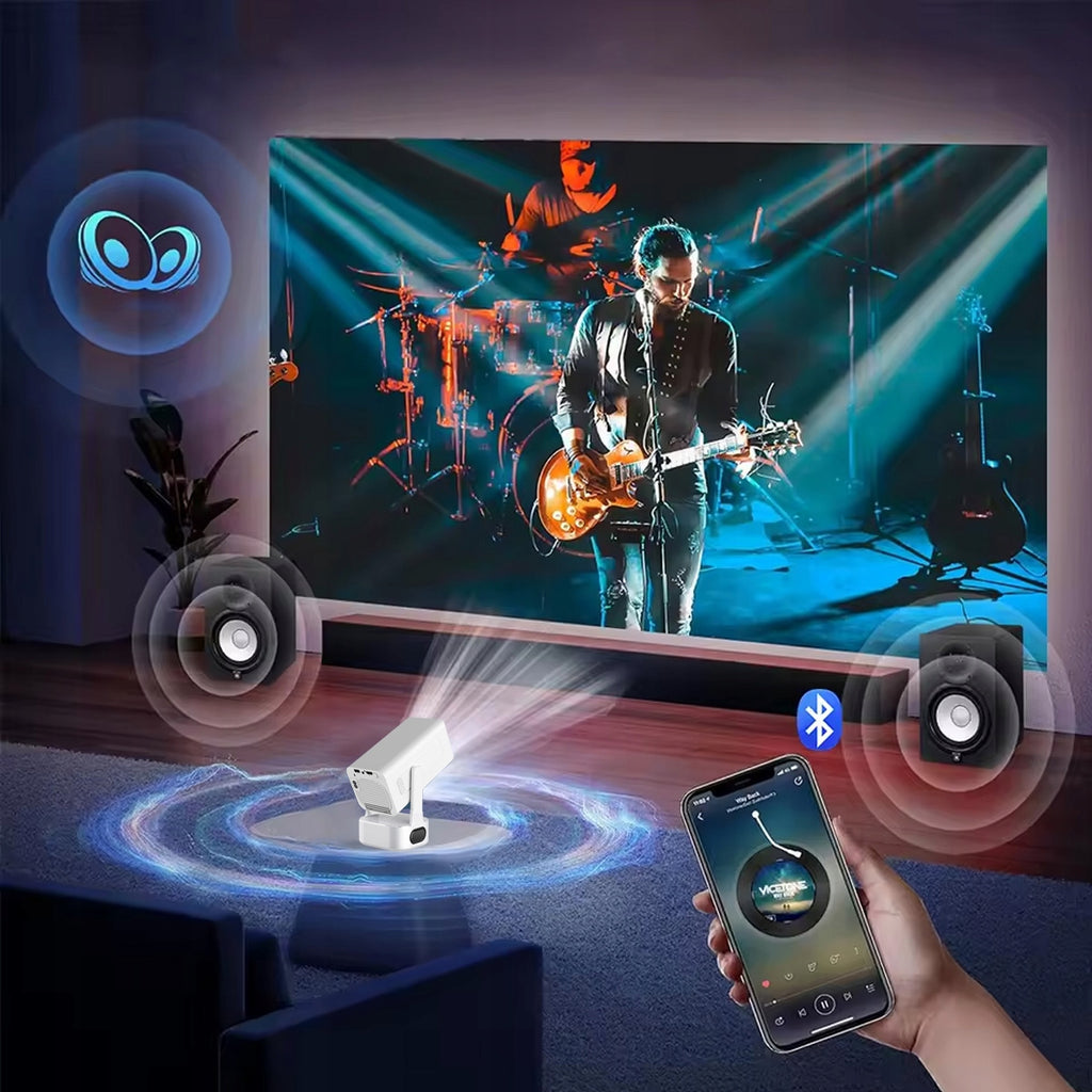 Mini-projecteur portable Android 13 avec Wi-Fi, projection à 360°, Full HD et 4K pour téléphone Zenwire IMC360
