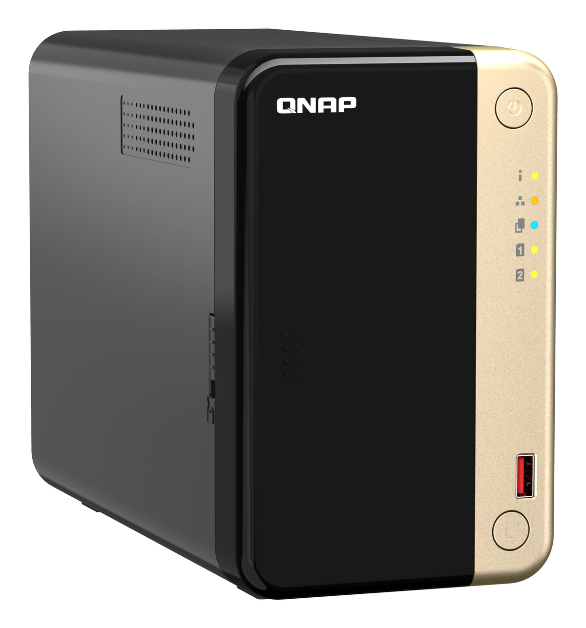 QNAP TS-264 NAS Tower Intel Celeron N5095 8 Go RAM 0 To QTS Noir et Or