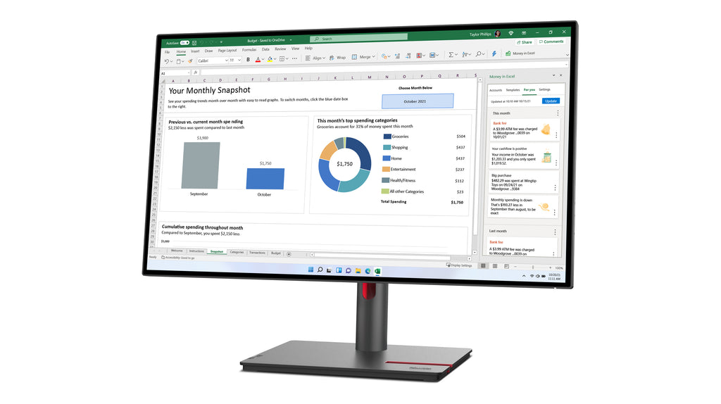 Lenovo ThinkVision P27h-30 écran plat de PC 68,6 cm (27") 2560 x 1440 pixels Quad HD LCD Noir