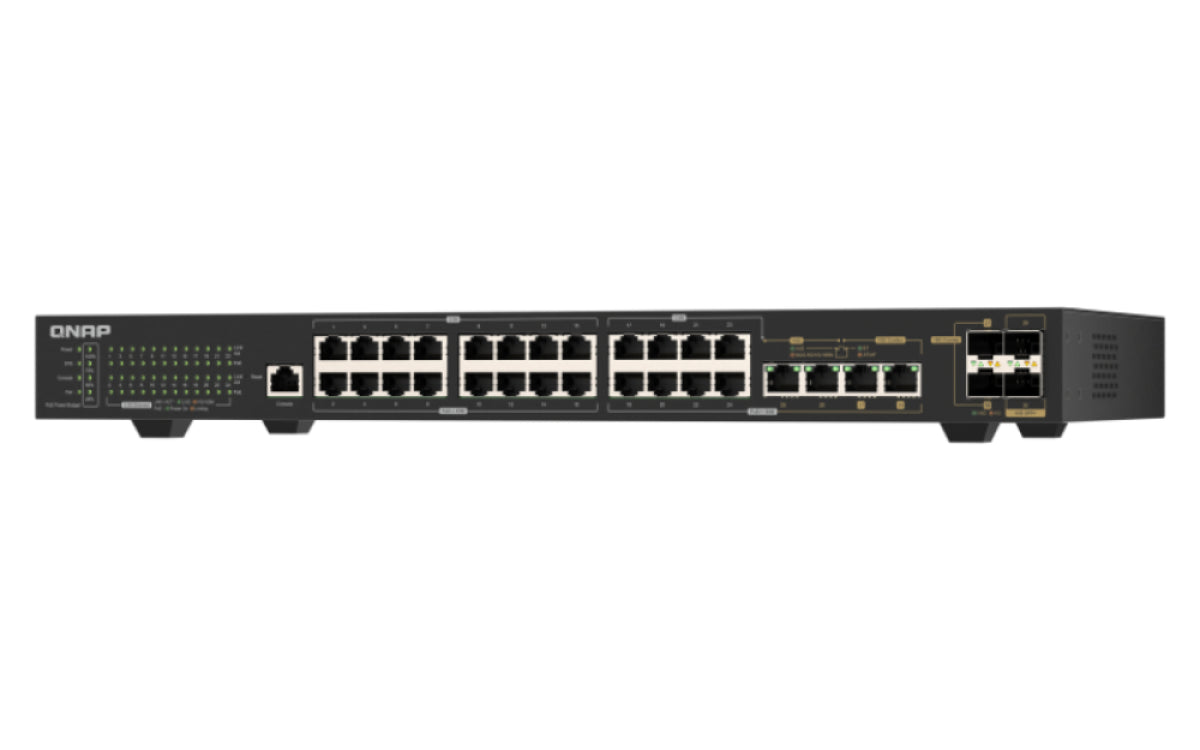 QSW-M2130P-2C2S26T, Management Switch, 24x 2.5GbE RJ45 PoE + 2x 10GbE RJ45 + 2x 10GbE SFP+ + 2x 10GbE Combo - vue 3