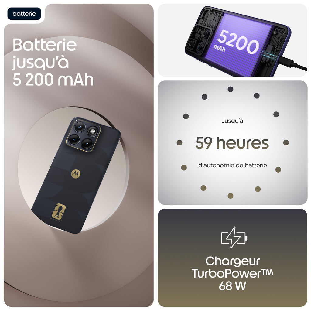 Motorola edge 70 fusion FIFA Edition 17,2 cm (6.78") Double SIM Android 16.0 5G USB Type-C 8 Go 256 Go 5200 mAh Noir