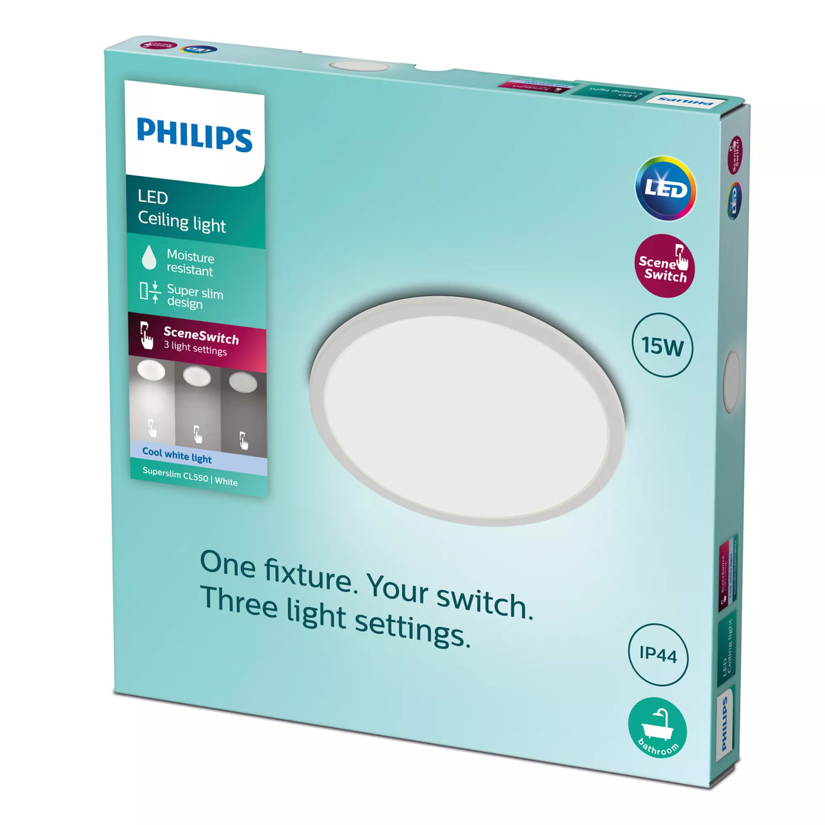 Philips Plafonnier LED Super Slim 15 W SceneSwitch