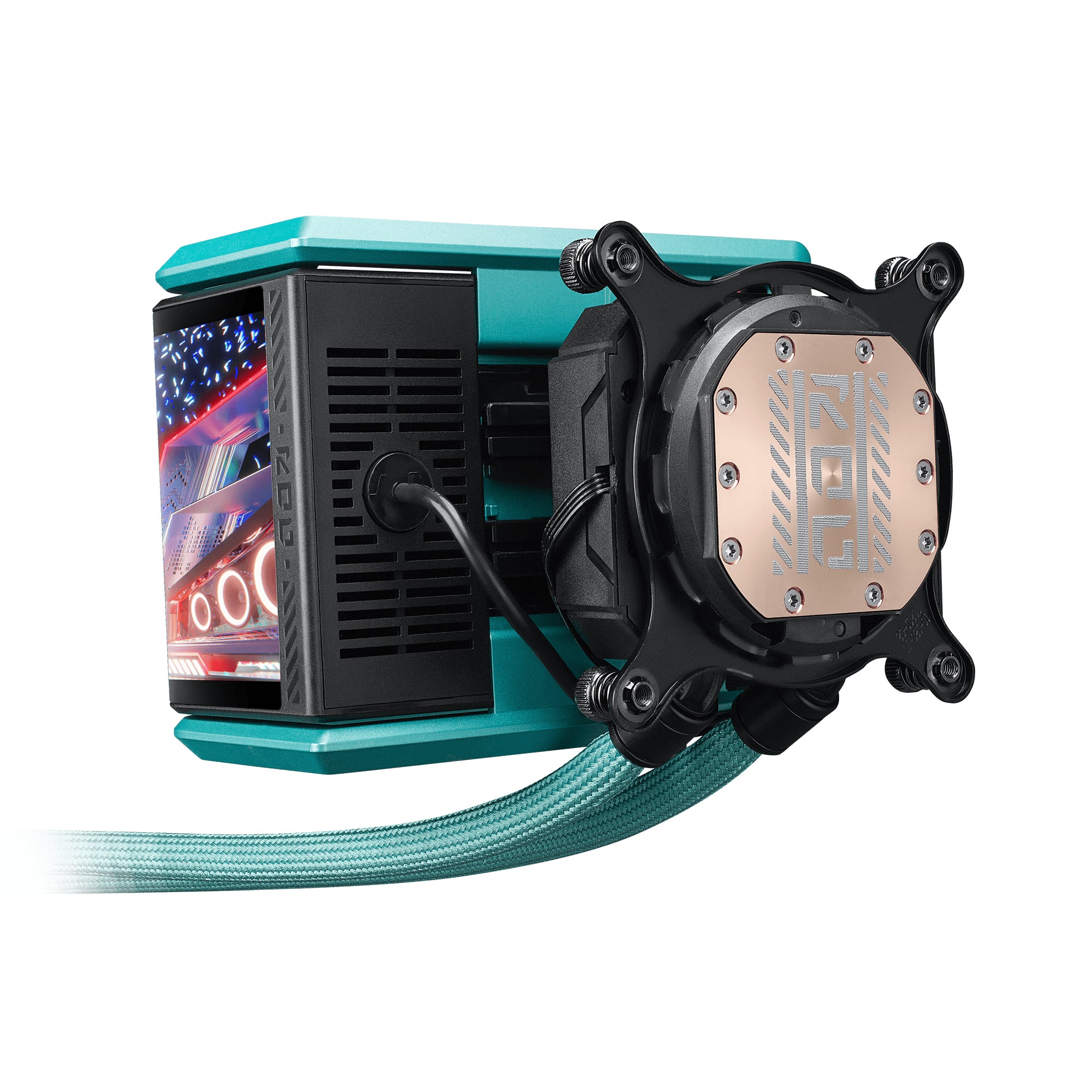 ASUS ROG RYUO IV 360 ARGB Hatsune Miku Edition Processeur Refroidisseur de liquide tout-en-un 12 cm Noir, Turquoise