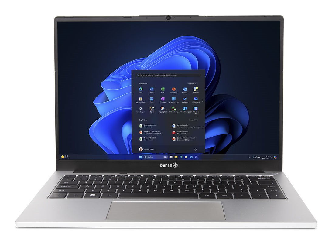 TERRA TERRA Mobile 1410R Intel® Core™ i5 i5-1334U Ordinateur portable 35,6 cm (14") WUXGA 16 Go DDR4-SDRAM 512 Go SSD Wi-Fi 6 (802.11ax) Windows 11 Pro Allemand Noir, Argent
