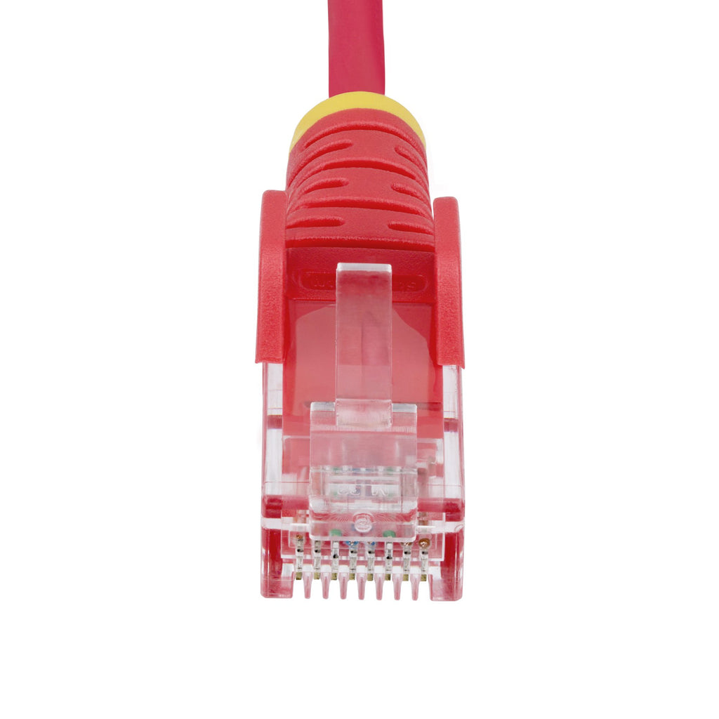 StarTech.com Câble Ethernet CAT6 Rouge Fin de 3m, Sans Accroc, 100W PoE, UTP, LSZH, Fil de Cuivre Pur 28AWG, Cordon Patch Réseau RJ45 avec Serre-Câble, Contrôlé Fluke