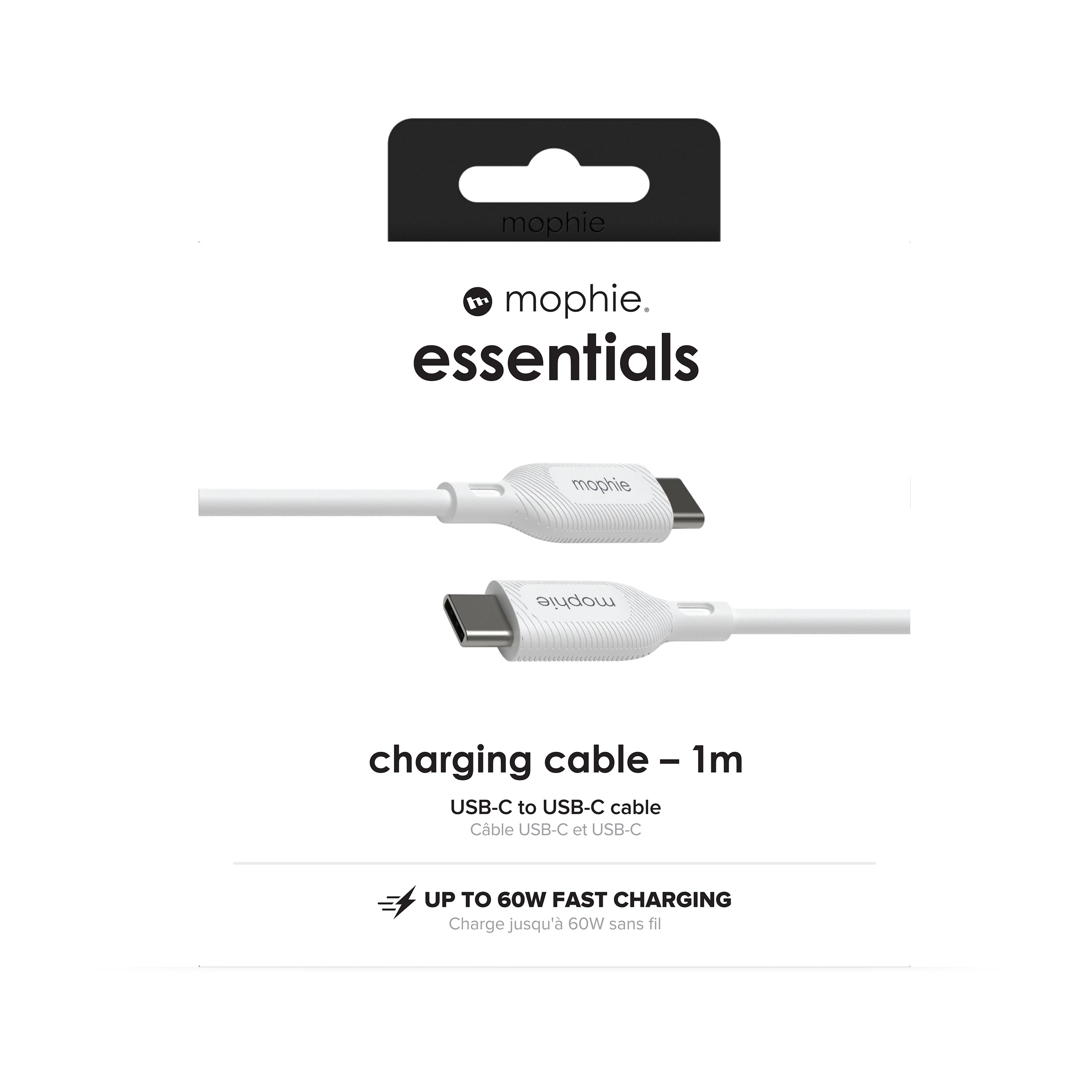 mophie essentials charging cables | 1M câble USB USB 2.0 USB C Blanc