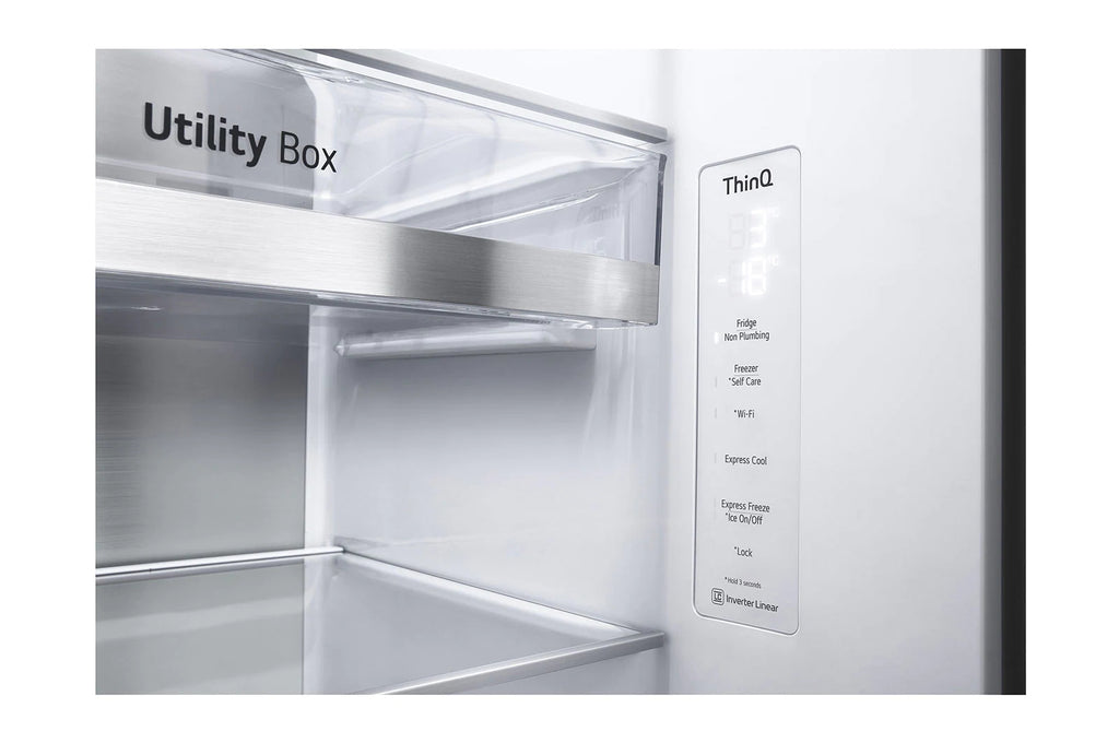 LG InstaView GSXV91PZAE frigo américain Pose libre 635 L Noir, Acier inoxydable