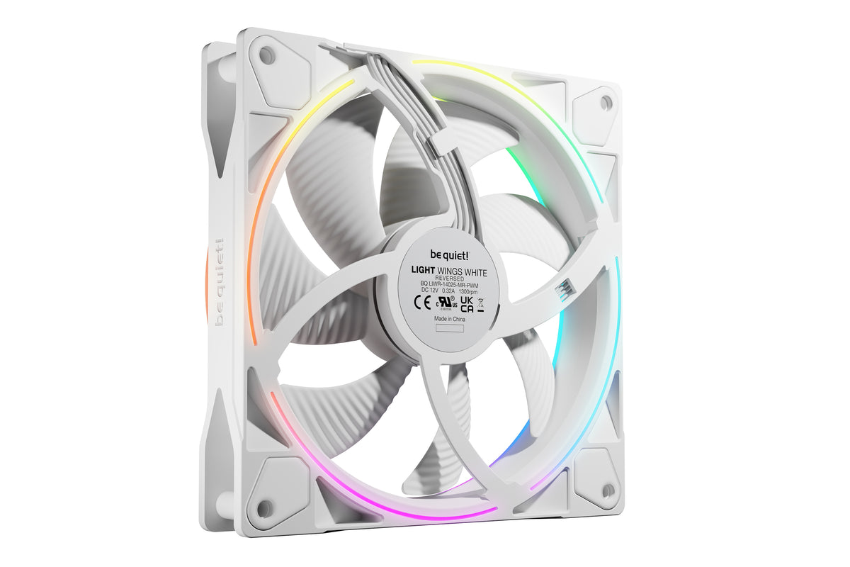 be quiet! Light Wings 140 mm PWM Reverse White | Ventilateur PC ARGB reverse blanc