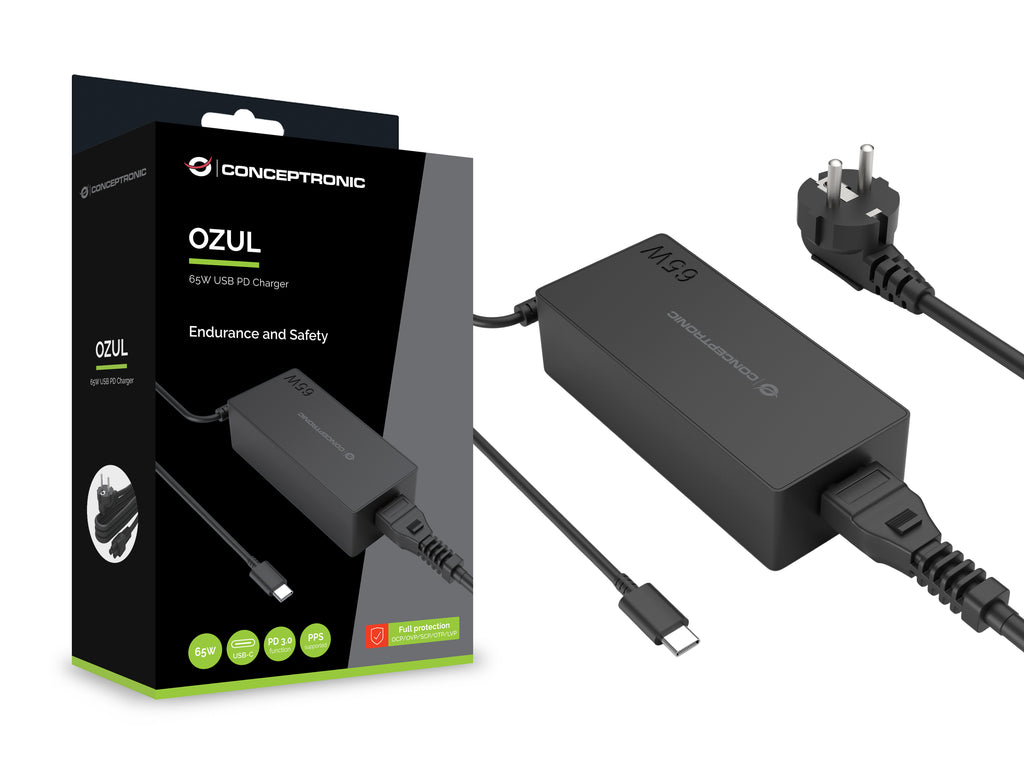 Conceptronic OZUL09BE adaptateur de puissance & onduleur Intérieure 65 W Noir