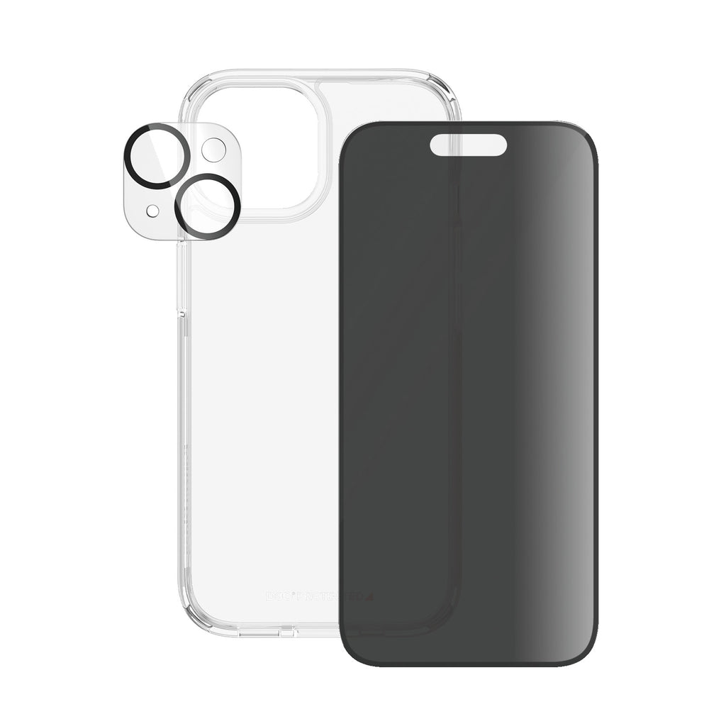 PanzerGlass ® 3-in-1 Privacy Bundle iPhone 15 Protection d'écran transparent Apple 1 pièce(s)