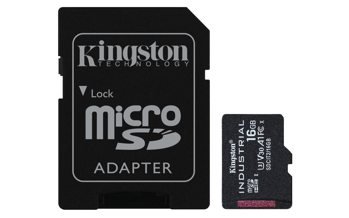 Kingston Technology Carte microSDHC Industrielle 16GB C10 A1 pSLC avec Adaptateur SD