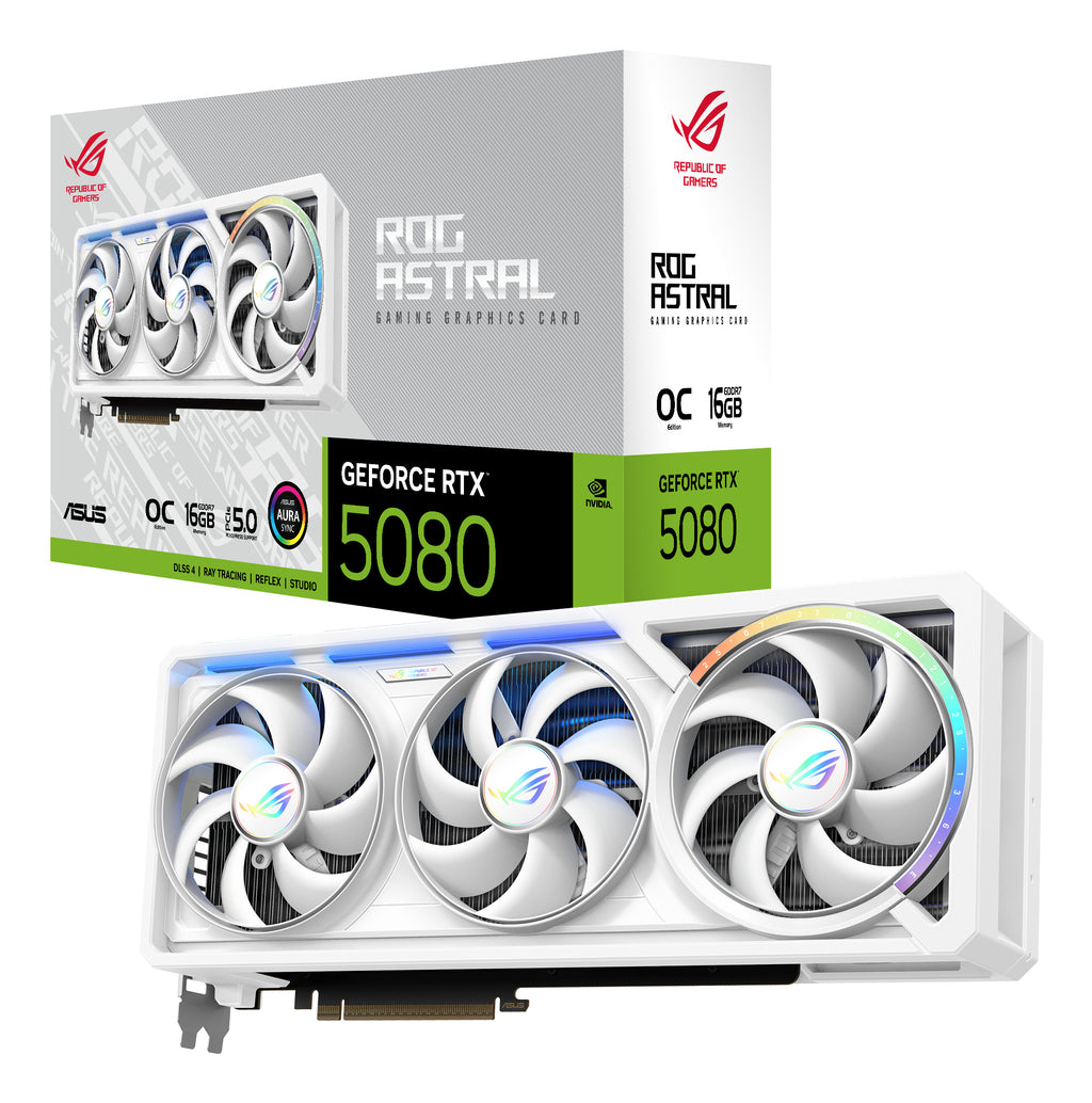ASUS ROG Astral NVIDIA GeForce RTX 5080 16 Go GDDR7 White