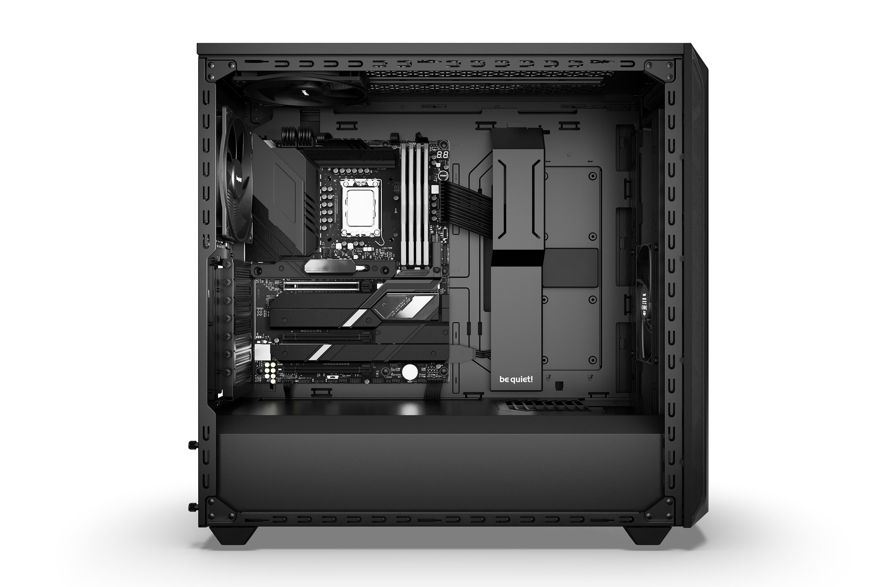 be quiet! Shadow Base 800 Noir | Boîtier PC vitré, Mini ITX / Micro ATX / ATX / E-ATX, 3 ventilateurs Pure Wings 3 140 mm PWM