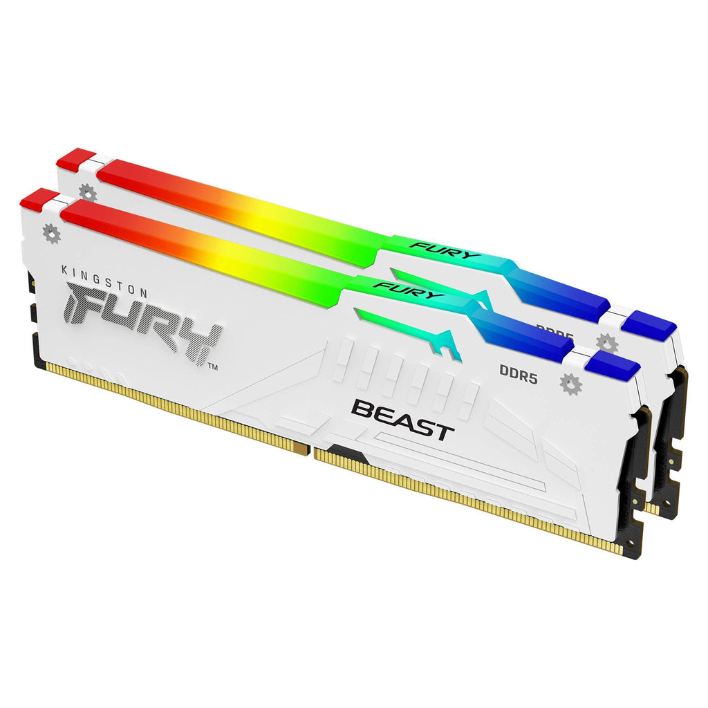 Kingston Technology FURY Beast 64GB 6400MT/s DDR5 CL32 DIMM (Kit de 2) White RGB EXPO