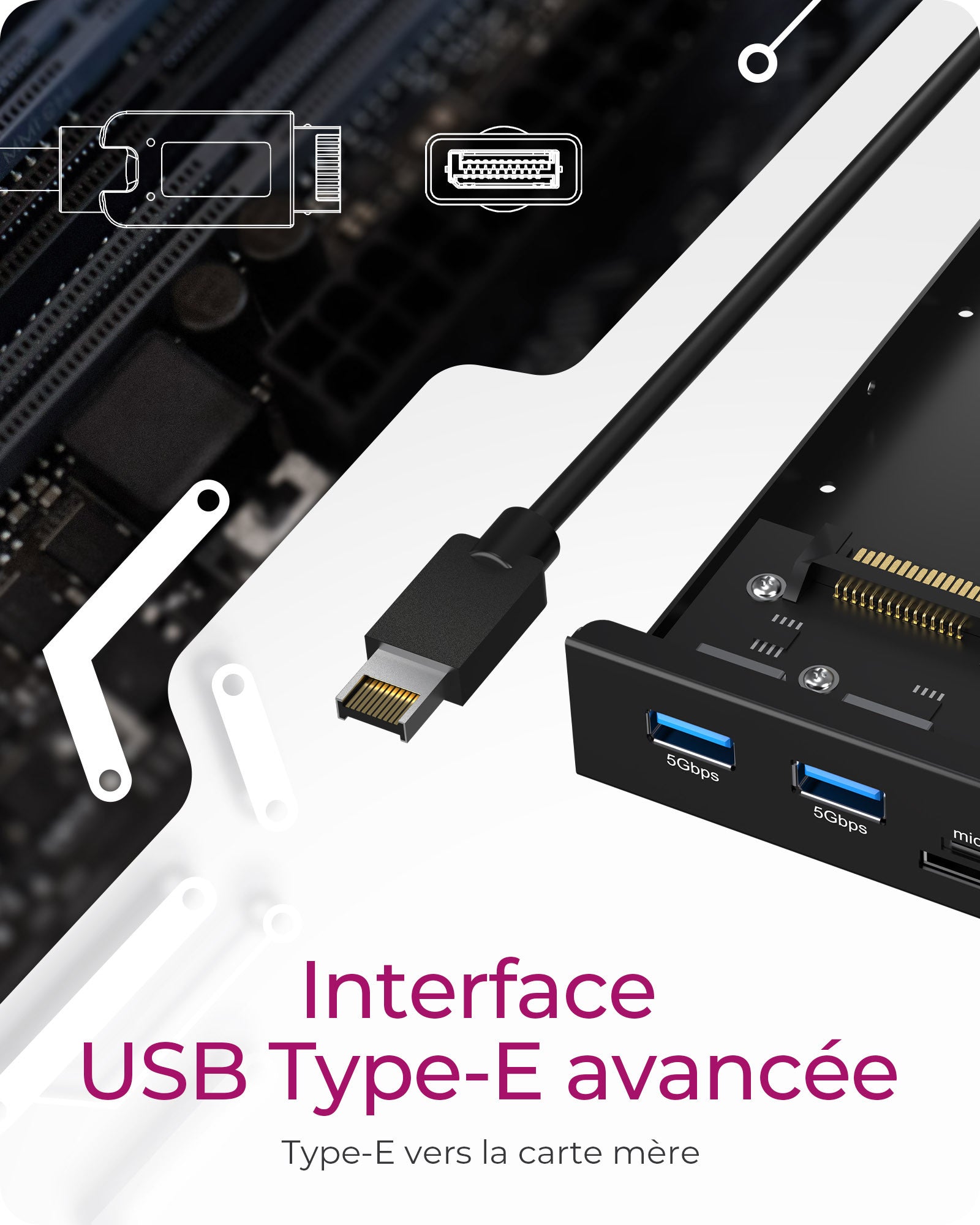 ICY BOX IB-HUB1419-i3 8,89 cm (3.5") Noir