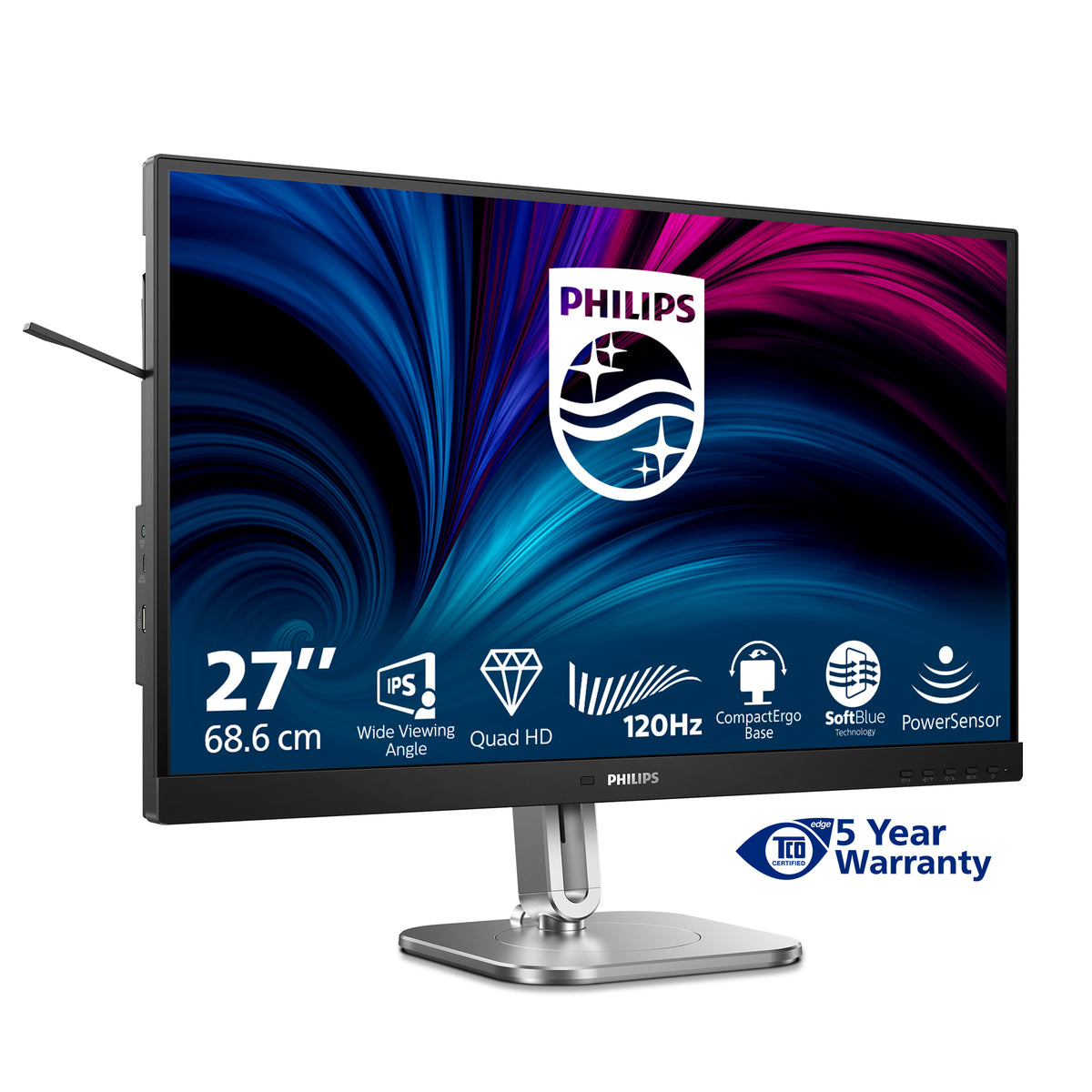 Philips 4000 series 27B2N4500/00 Moniteur PC 27" Quad HD 2560 x 1440 LCD Gris